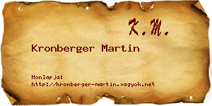Kronberger Martin névjegykártya